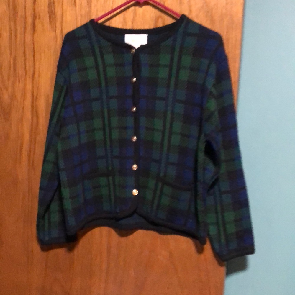 Black and green checkered sweater